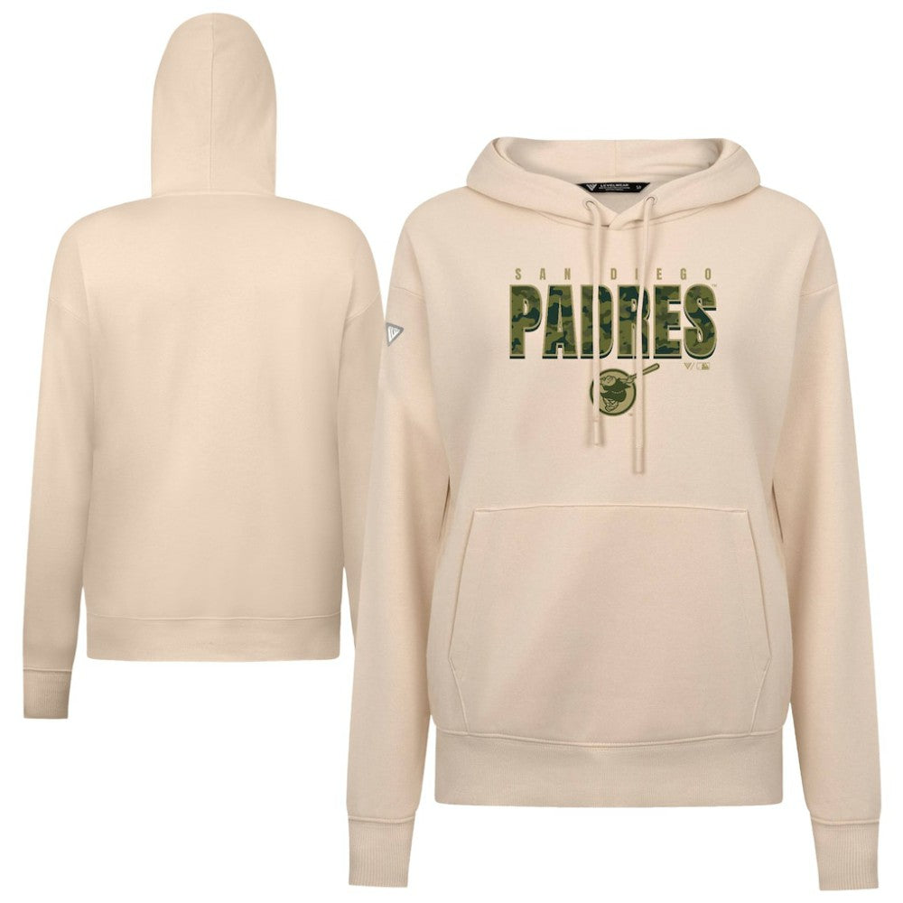 San Diego Padres Levelwear Women's Adorn Protect W Pullover Hoodie - Khaki Hoodies