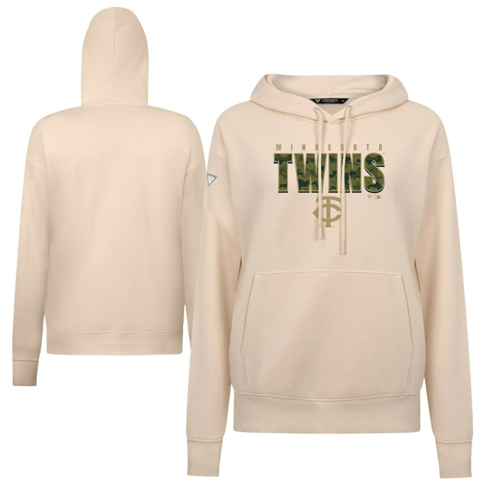 Minnesota Twins Levelwear Women's Adorn Protect W Pullover Hoodie - Khaki Hoodies