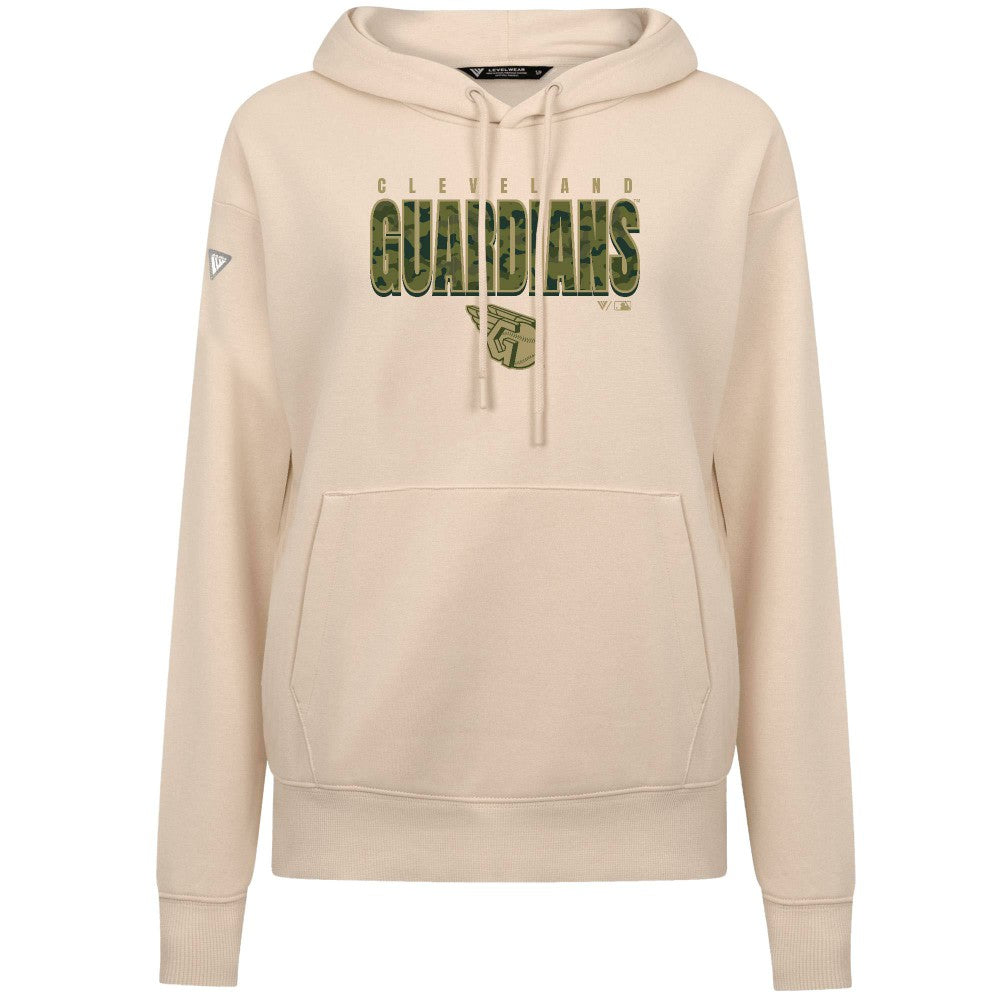 Cleveland Guardians Levelwear Women's Adorn Protect W Pullover Hoodie - Khaki Hoodies