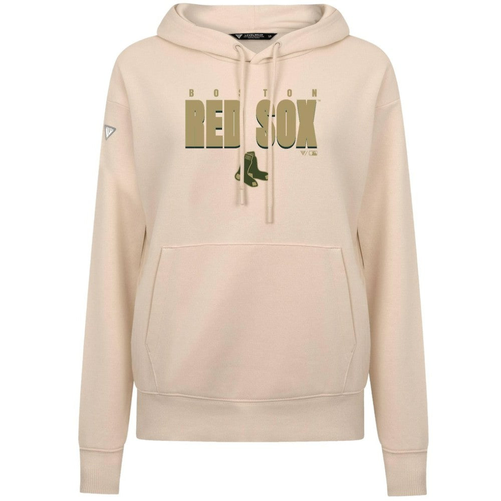 Boston Red Sox Levelwear Women's Adorn Protect W Pullover Hoodie - Khaki Hoodies