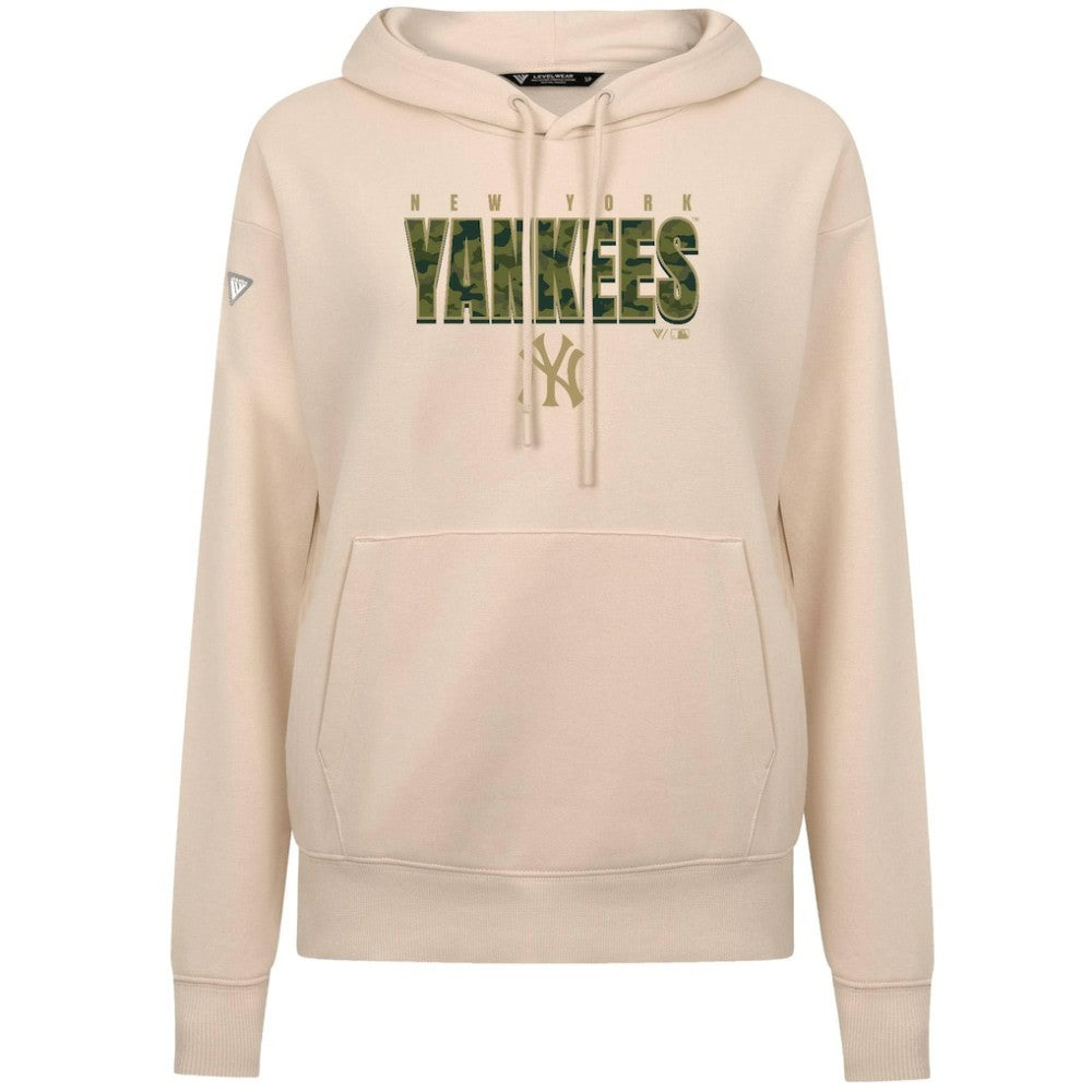 New York Yankees Levelwear Women's Adorn Protect W Pullover Hoodie - Khaki Hoodies