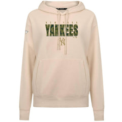 New York Yankees Levelwear Women's Adorn Protect W Pullover Hoodie - Khaki Hoodies