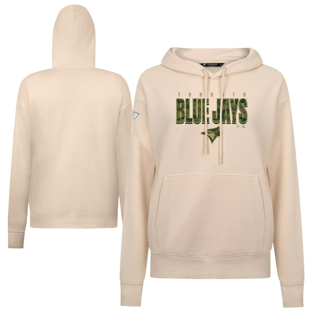 Toronto Blue Jays Levelwear Women's Adorn Protect W Pullover Hoodie - Khaki Hoodies