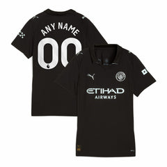 Manchester City Women's 2025/26 Away Replica Custom Jersey Black sale