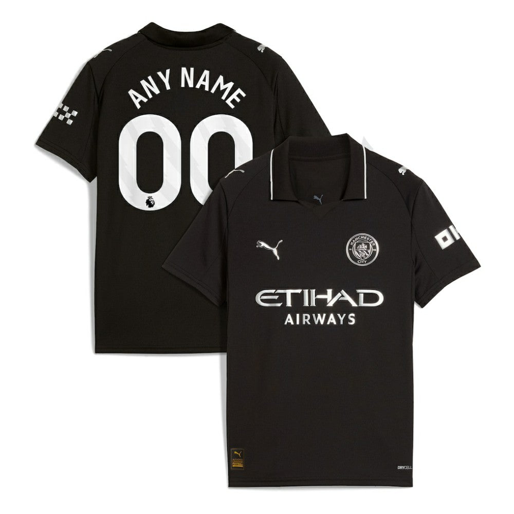 Manchester City Youth 2025/26 Away Replica Custom Jersey Black sale