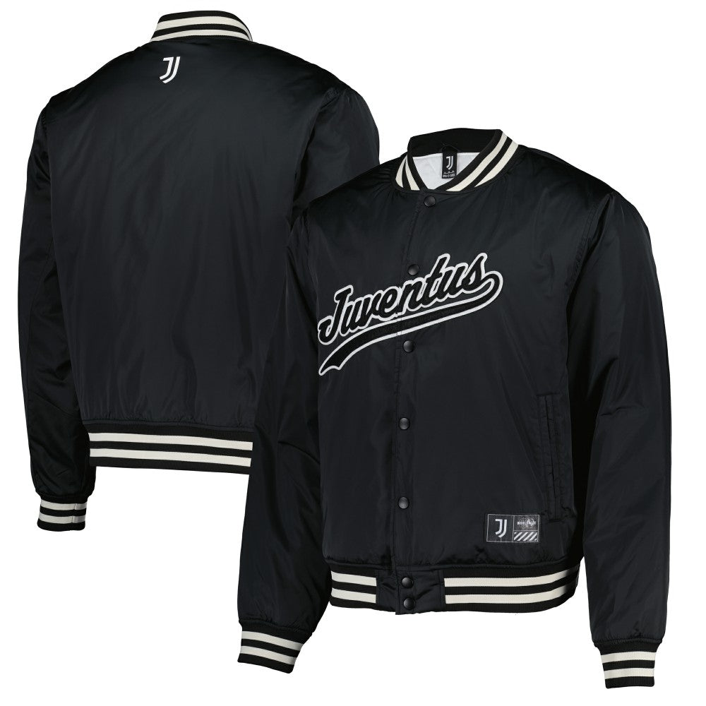 Juventus Collegiate Sateen Full-Snap Jacket Black