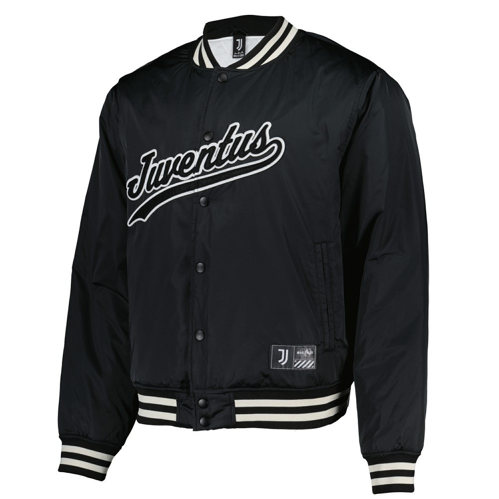 Juventus Collegiate Sateen Full-Snap Jacket Black