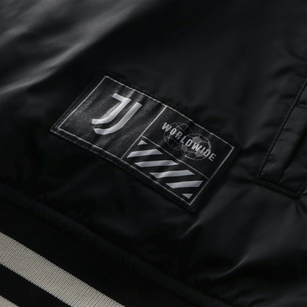 Juventus Collegiate Sateen Full-Snap Jacket Black