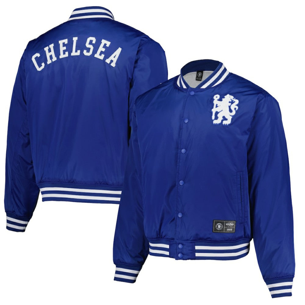 Chelsea Collegiate Sateen Full-Snap Jacket Royal