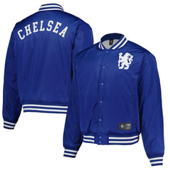 Chelsea Collegiate Sateen Full-Snap Jacket Royal