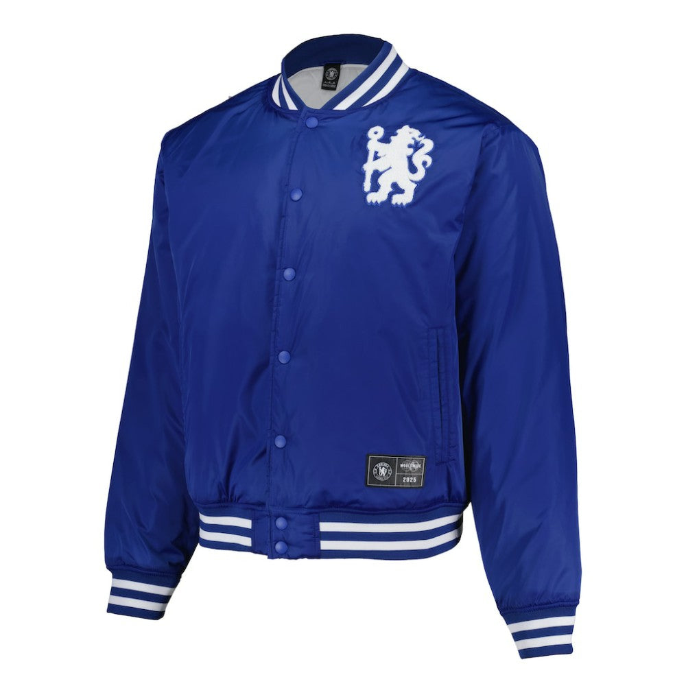 Chelsea Collegiate Sateen Full-Snap Jacket Royal