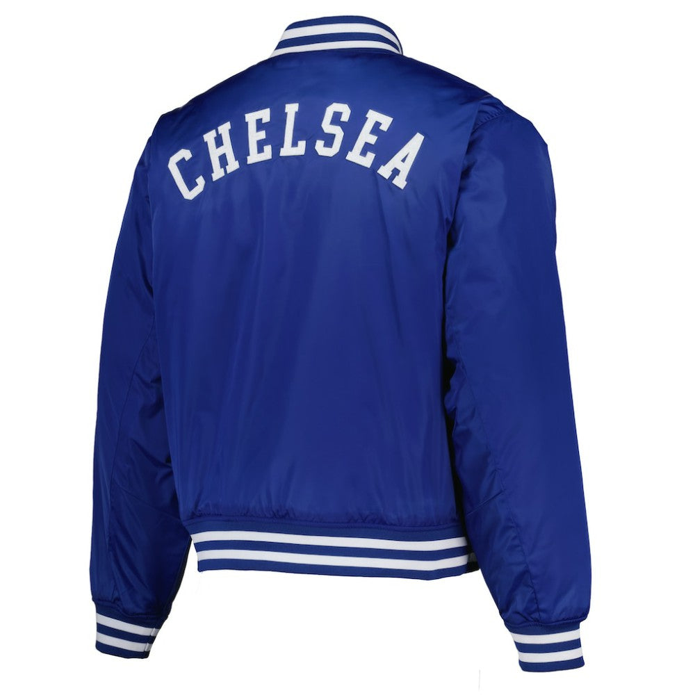 Chelsea Collegiate Sateen Full-Snap Jacket Royal