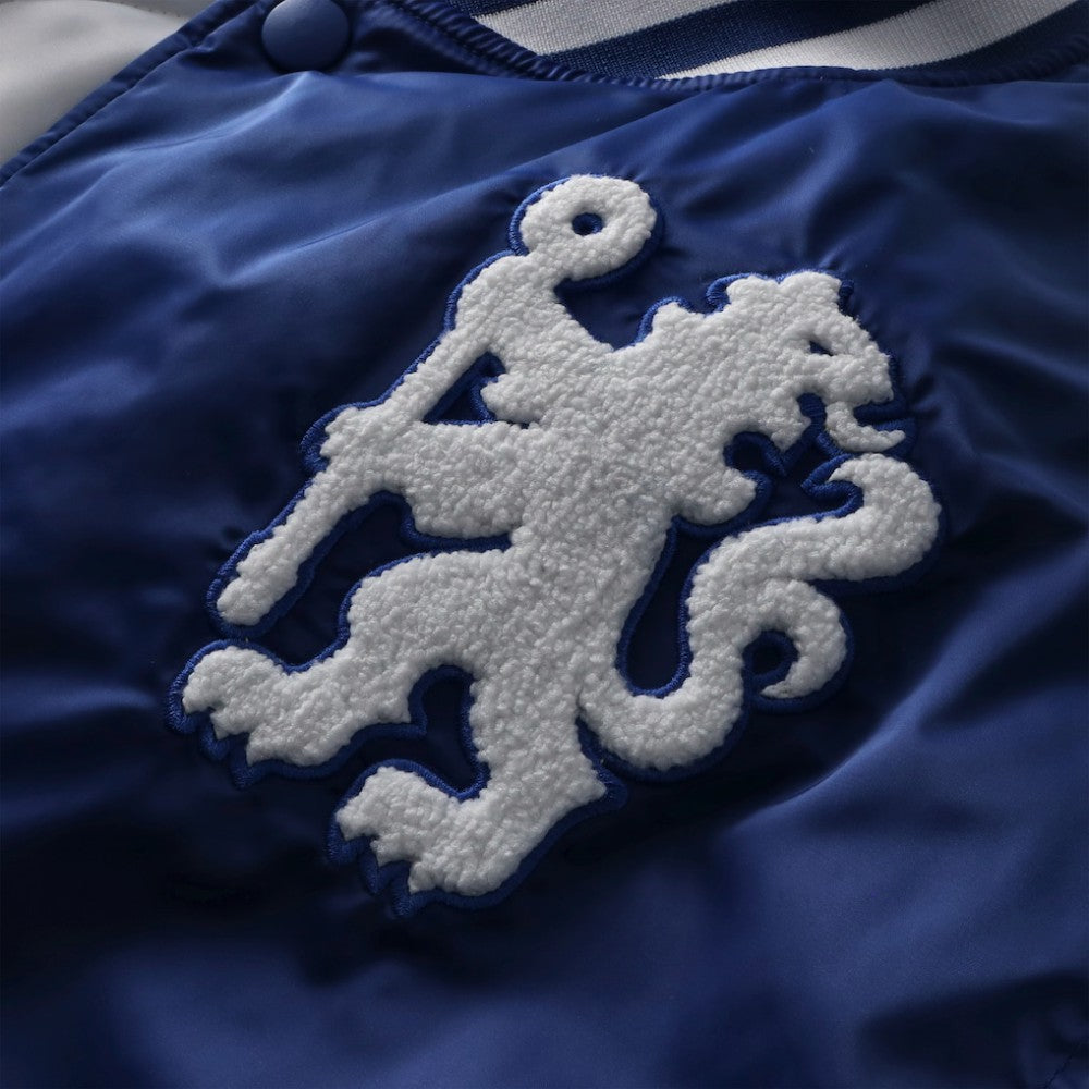 Chelsea Collegiate Sateen Full-Snap Jacket Royal
