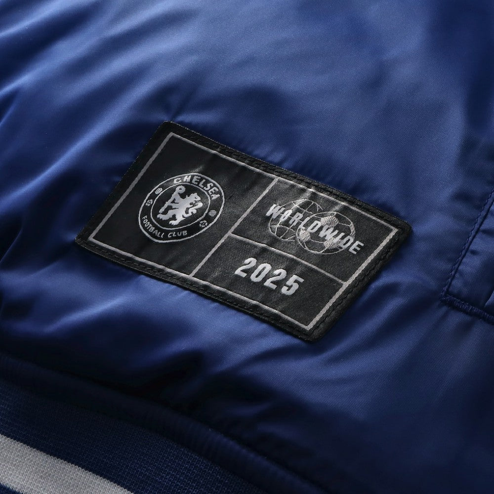 Chelsea Collegiate Sateen Full-Snap Jacket Royal