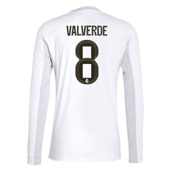 Federico Valverde Real Madrid 2025/26 Home Replica Long Sleeve Jersey White