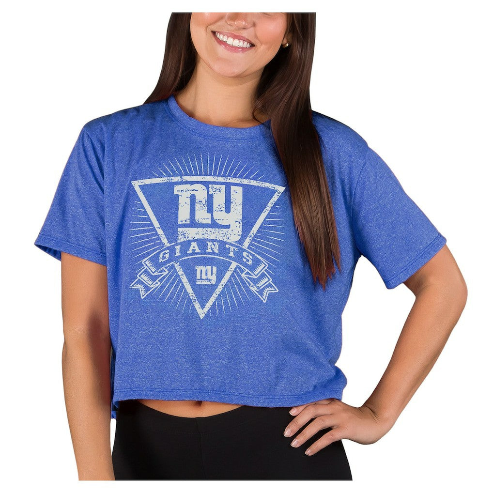 New York Giants Concepts Sport Women's Quest Knit Crop Top Royal