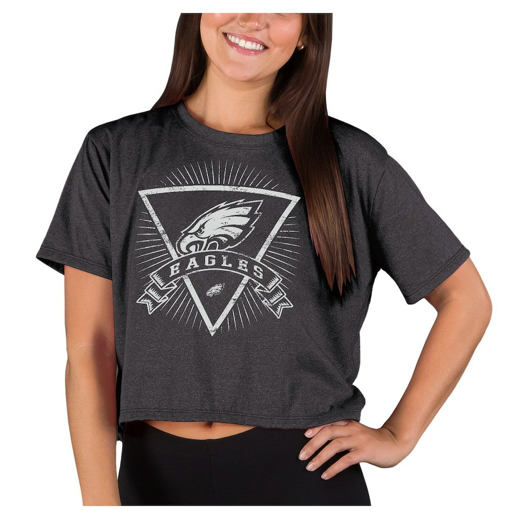 Philadelphia Eagles Concepts Sport Women's Quest Knit Crop Top Charcoal