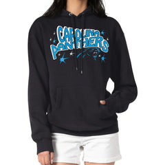 Carolina Panthers Starter Women's Fireworks Fleece Pullover Hoodie Black