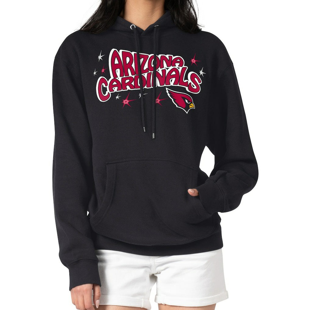Arizona Cardinals Starter Women's Fireworks Fleece Pullover Hoodie Black