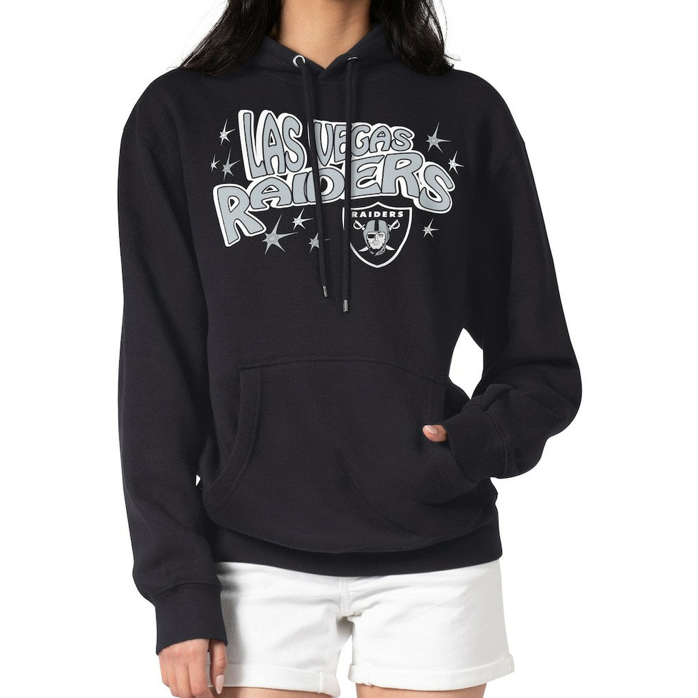 Las Vegas Raiders Starter Women's Fireworks Fleece Pullover Hoodie Black