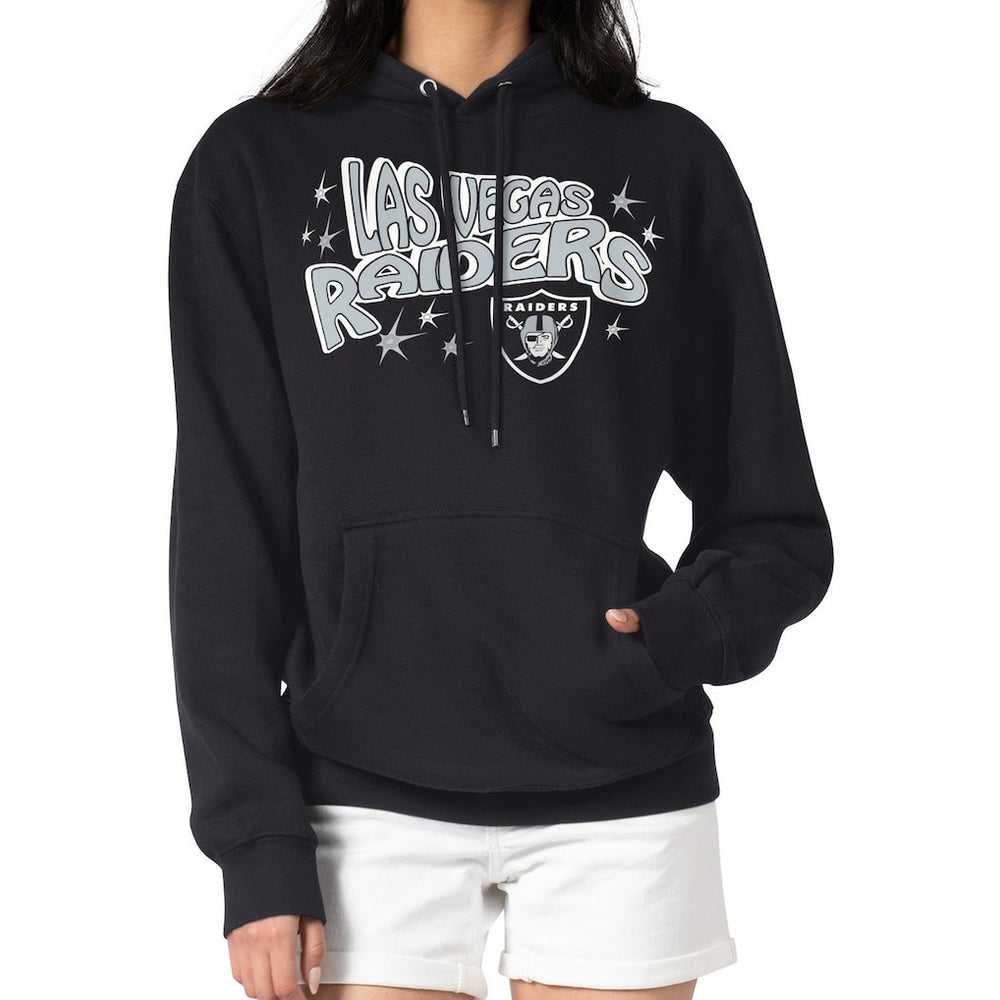 Las Vegas Raiders Starter Women's Fireworks Fleece Pullover Hoodie Black