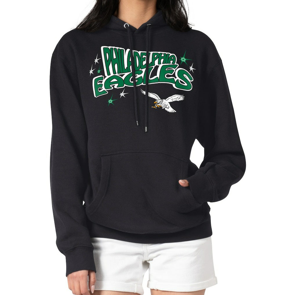 Philadelphia Eagles Starter Women's Fireworks Fleece Pullover Hoodie Black