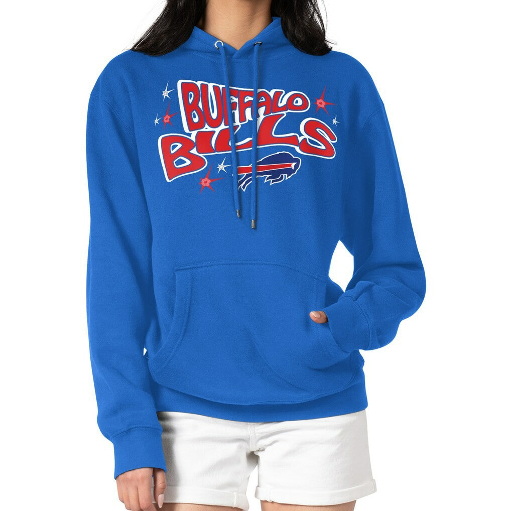 Buffalo Bills Starter Women's Fireworks Fleece Pullover Hoodie Royal