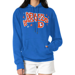 Denver Broncos Starter Women's Fireworks Fleece Pullover Hoodie Royal