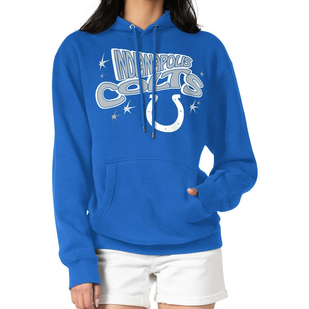 Indianapolis Colts Starter Women's Fireworks Fleece Pullover Hoodie Royal