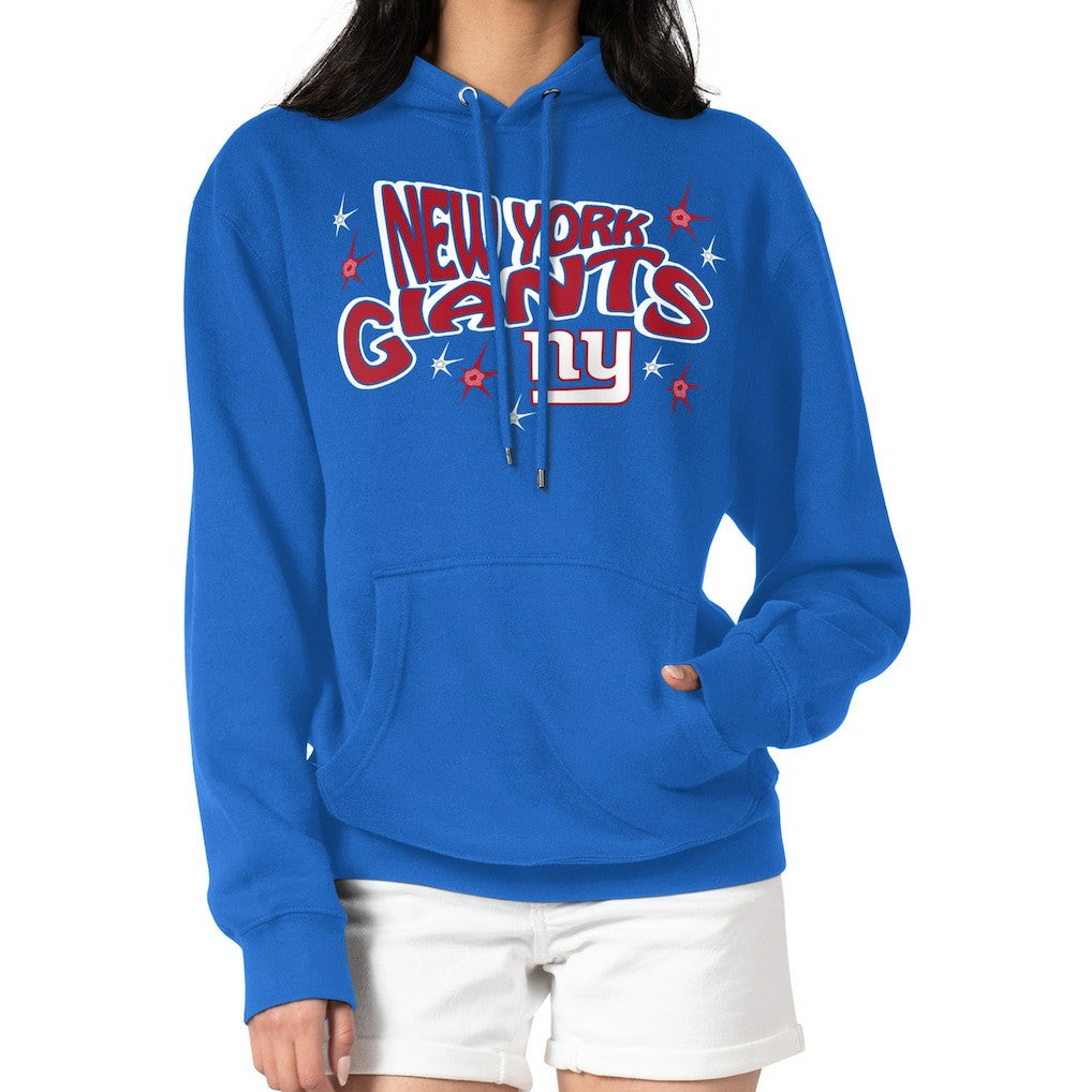 New York Giants Starter Women's Fireworks Fleece Pullover Hoodie Royal
