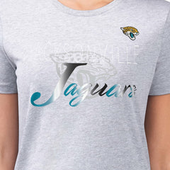 Jacksonville Jaguars G-III 4Her by Carl Banks Women's Super-Slim Fit Lightweight Shadow Logo T-Shirt Gray