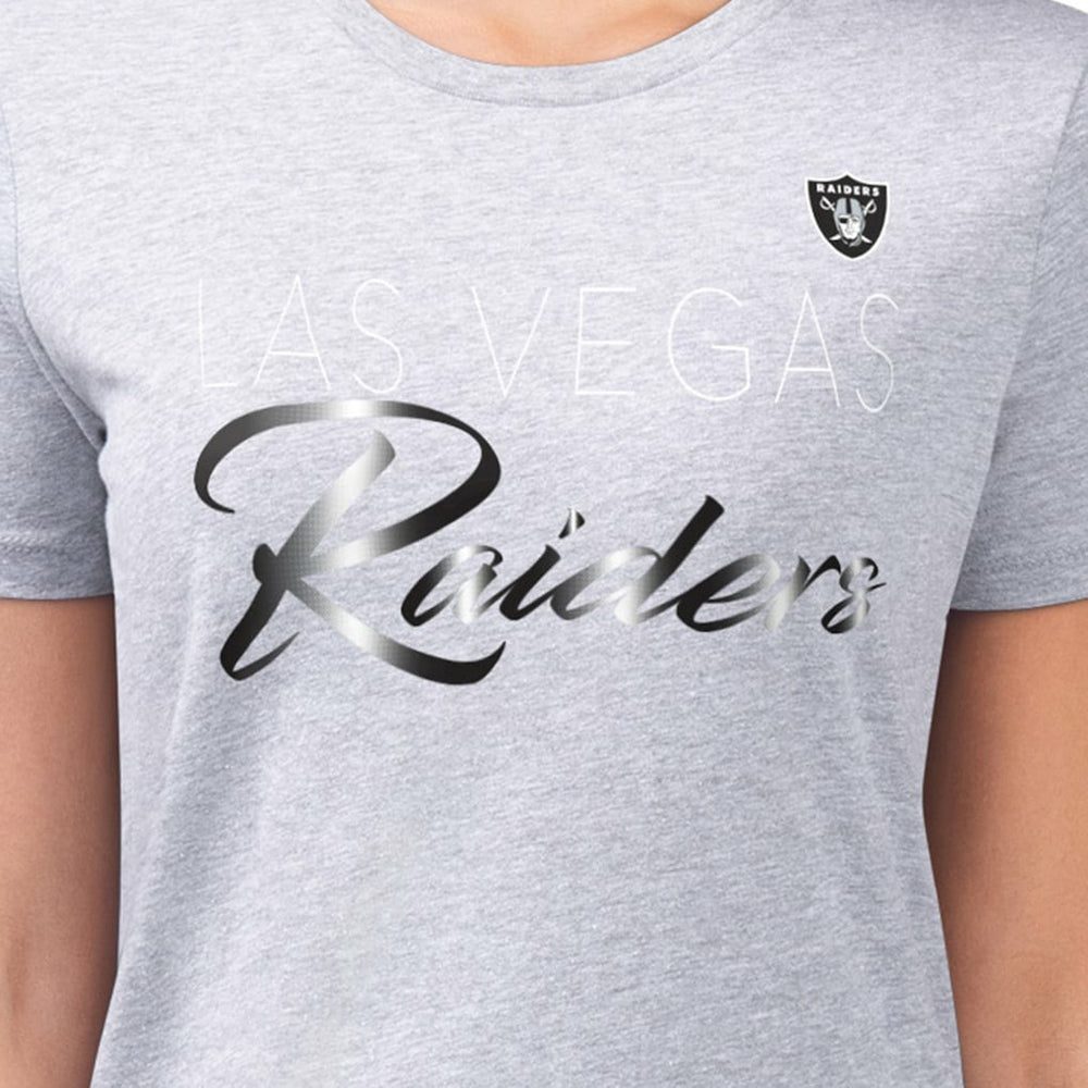 Las Vegas Raiders G-III 4Her by Carl Banks Women's Super-Slim Fit Lightweight Shadow Logo T-Shirt Gray