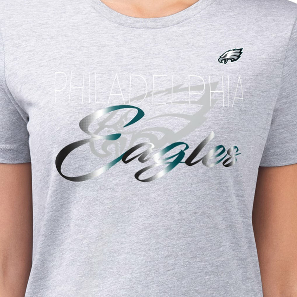 Philadelphia Eagles G-III 4Her by Carl Banks Women's Super-Slim Fit Lightweight Shadow Logo T-Shirt Gray