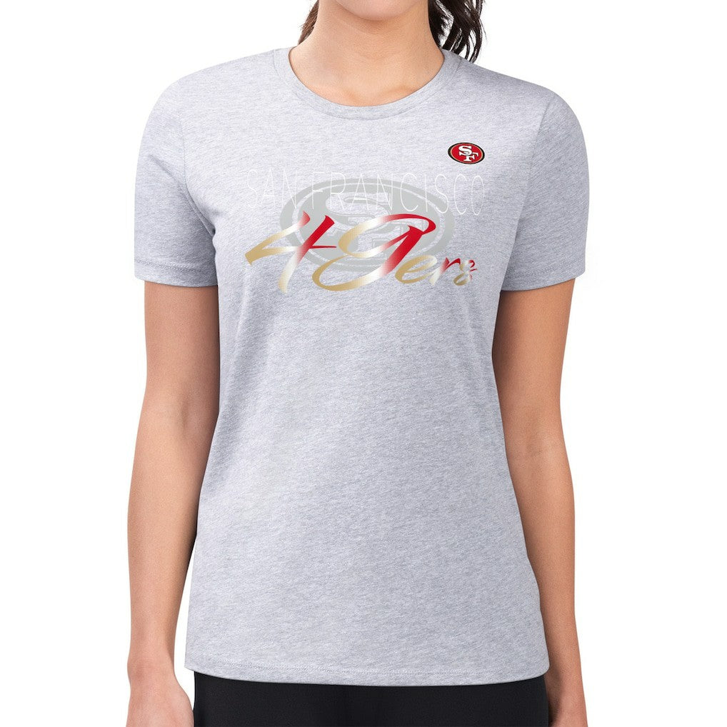 San Francisco 49ers G-III 4Her by Carl Banks Women's Super-Slim Fit Lightweight Shadow Logo T-Shirt Gray