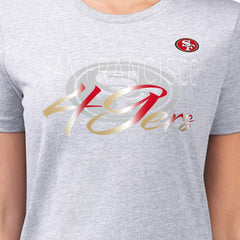 San Francisco 49ers G-III 4Her by Carl Banks Women's Super-Slim Fit Lightweight Shadow Logo T-Shirt Gray