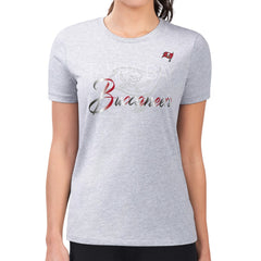 Tampa Bay Buccaneers G-III 4Her by Carl Banks Women's Super-Slim Fit Lightweight Shadow Logo T-Shirt Gray