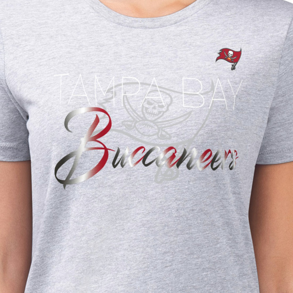Tampa Bay Buccaneers G-III 4Her by Carl Banks Women's Super-Slim Fit Lightweight Shadow Logo T-Shirt Gray