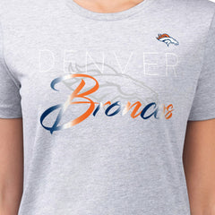 Denver Broncos G-III 4Her by Carl Banks Women's Super-Slim Fit Lightweight Shadow Logo T-Shirt Gray