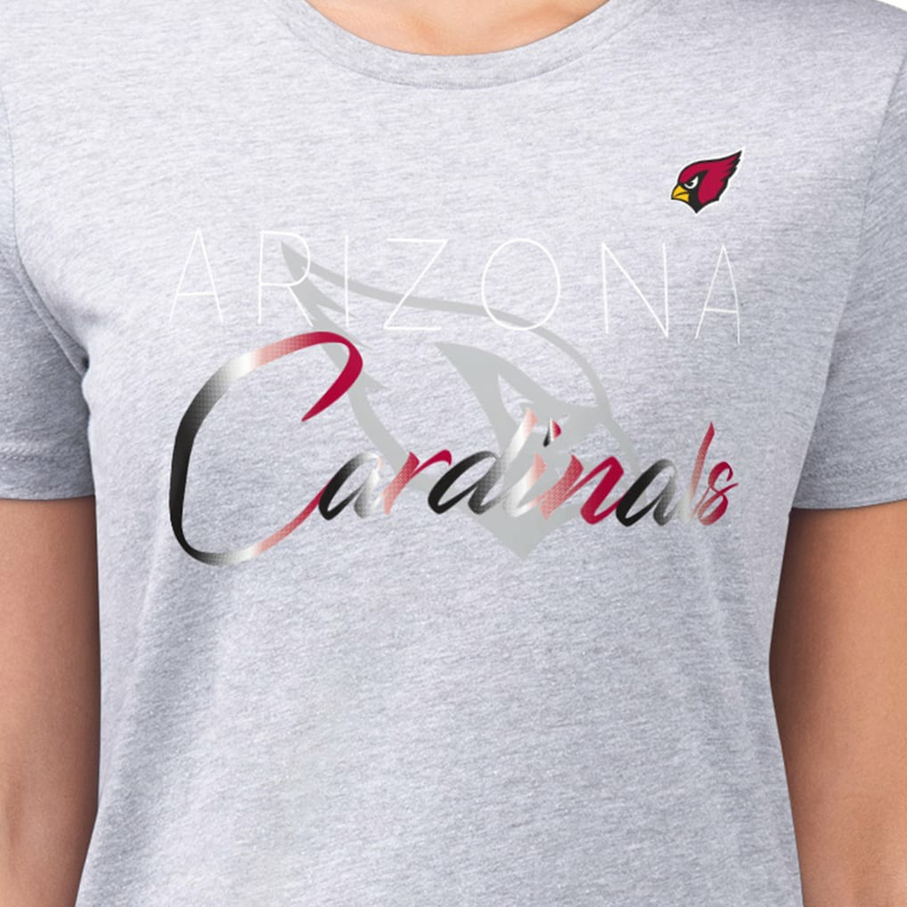 Arizona Cardinals G-III 4Her by Carl Banks Women's Super-Slim Fit Lightweight Shadow Logo T-Shirt Gray