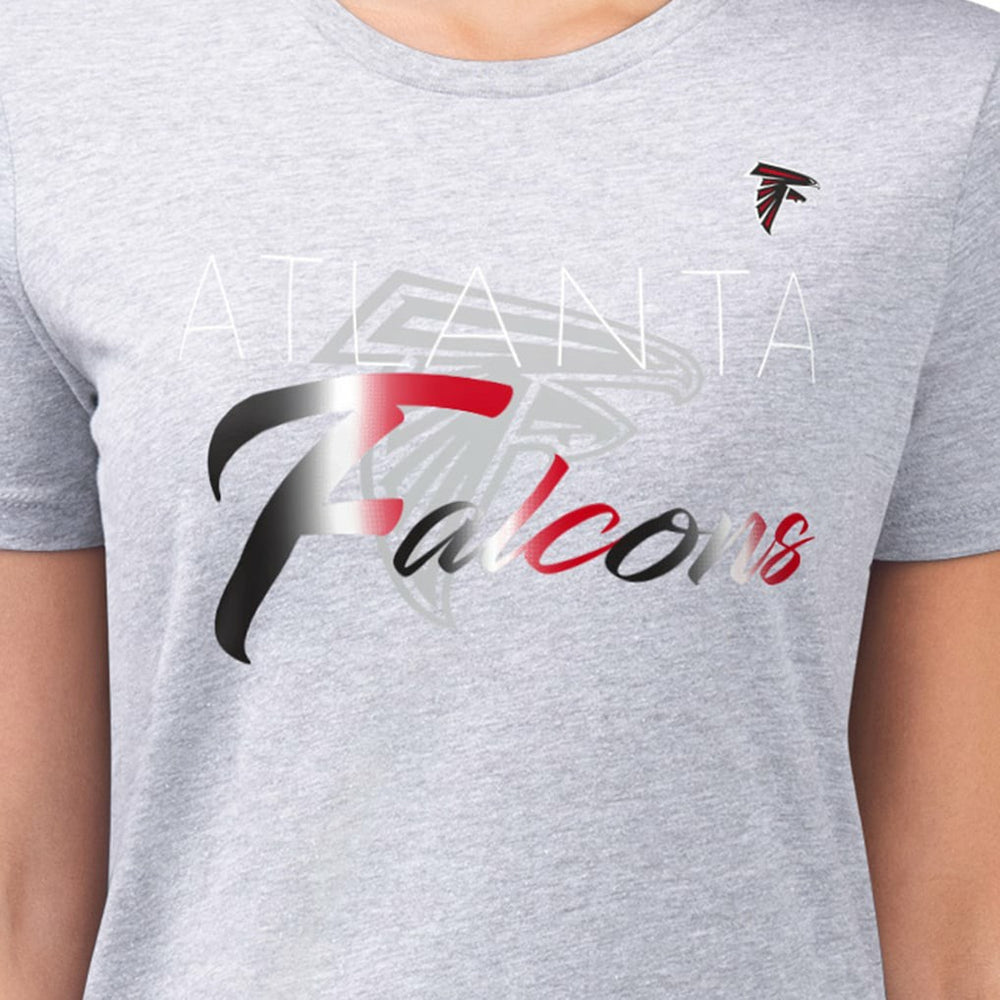 Atlanta Falcons G-III 4Her by Carl Banks Women's Super-Slim Fit Lightweight Shadow Logo T-Shirt Gray