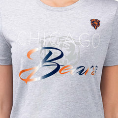 Chicago Bears G-III 4Her by Carl Banks Women's Super-Slim Fit Lightweight Shadow Logo T-Shirt Gray