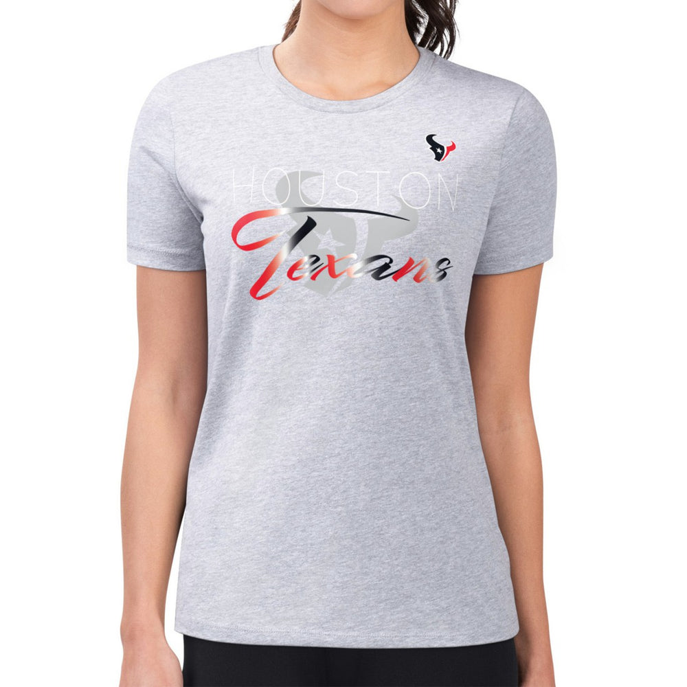 Houston Texans G-III 4Her by Carl Banks Women's Super-Slim Fit Lightweight Shadow Logo T-Shirt Gray