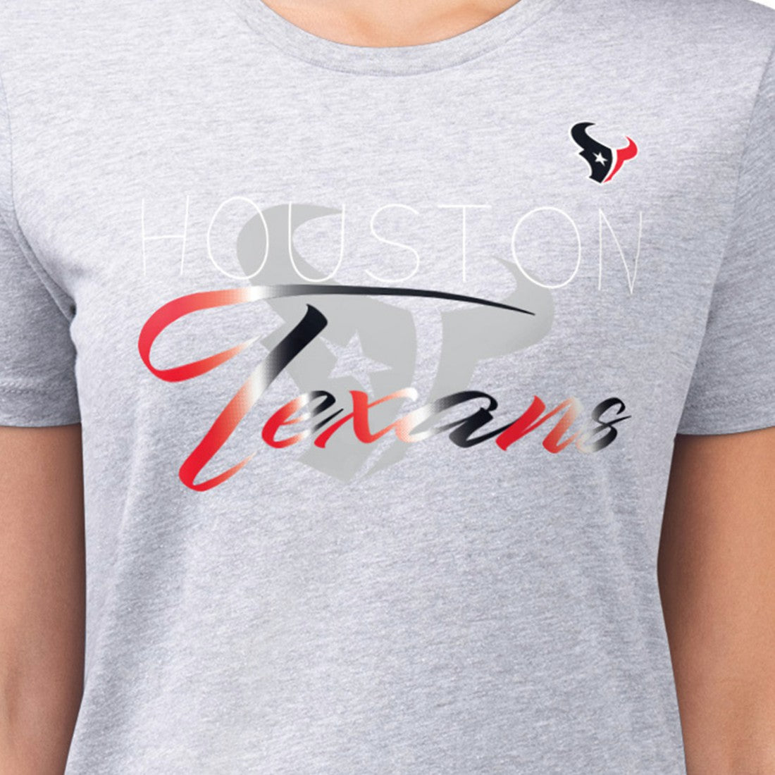 Houston Texans G-III 4Her by Carl Banks Women's Super-Slim Fit Lightweight Shadow Logo T-Shirt Gray