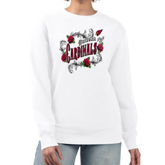 Arizona Cardinals G-III 4Her by Carl Banks Women's Roses Fleece Tri-Blend Pullover Sweatshirt White