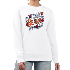Chicago Bears G-III 4Her by Carl Banks Women's Roses Fleece Tri-Blend Pullover Sweatshirt White