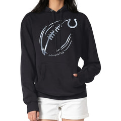 Indianapolis Colts G-III 4Her by Carl Banks Women's Metallic Print Football Sketch Fleece Pullover Hoodie Black
