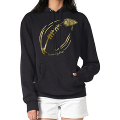 Kansas City Chiefs G-III 4Her by Carl Banks Women's Metallic Print Football Sketch Fleece Pullover Hoodie Black