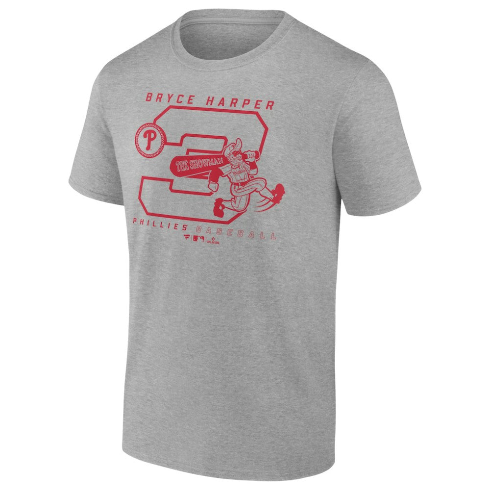 Bryce Harper Philadelphia Phillies Player Graphic T-Shirt - Heather Gray T-shirts