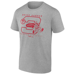 Bryce Harper Philadelphia Phillies Player Graphic T-Shirt - Heather Gray T-shirts