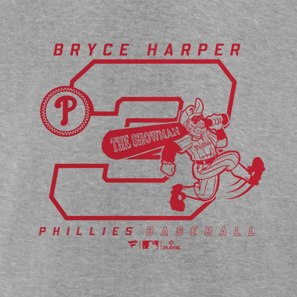 Bryce Harper Philadelphia Phillies Player Graphic T-Shirt - Heather Gray T-shirts